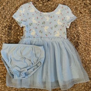NWOT 18M Girls Easter Bunny Tulle Dress w bloomers